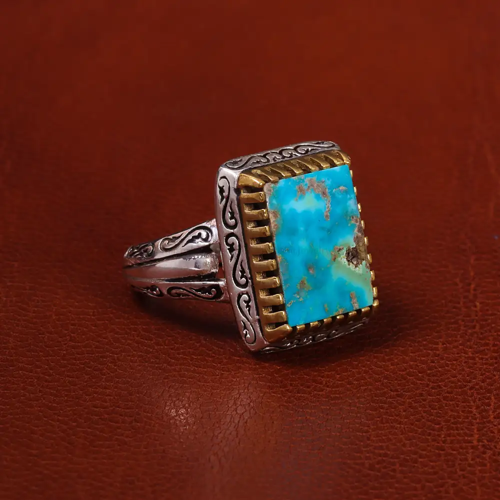 انگشتر فیروزه شجری مردانه کد 20353