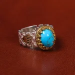 انگشتر فیروزه شجری مردانه کد 20357