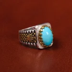 انگشتر فیروزه عجمی مردانه کد 20363