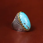 انگشتر فیروزه شجری مردانه کد 20393