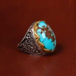 انگشتر فیروزه شجری مردانه کد 20394