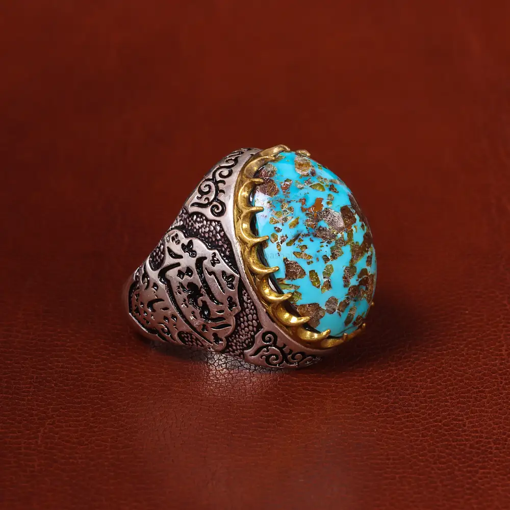 انگشتر فیروزه شجری مردانه کد 20398