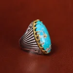 انگشتر فیروزه شجری مردانه کد 20400