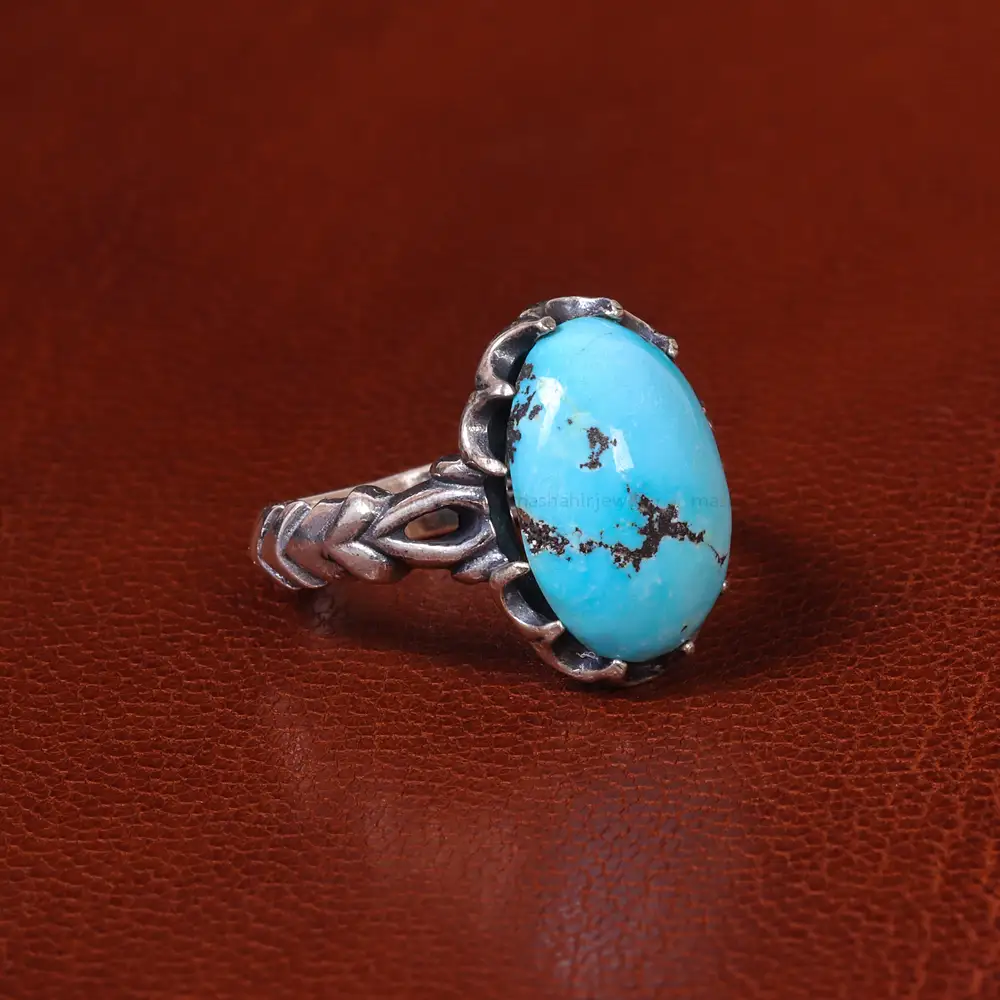 انگشتر فیروزه شجری مردانه کد 20407