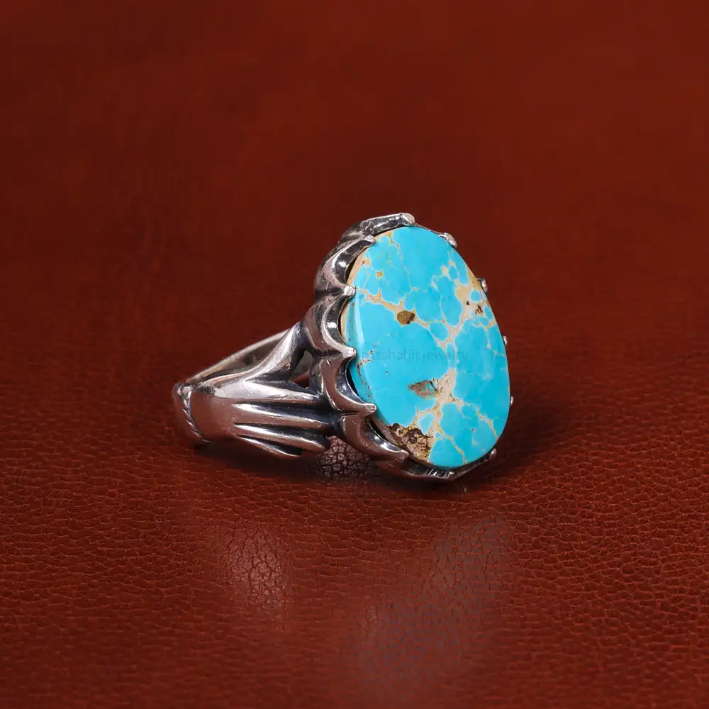 انگشتر فیروزه شجری مردانه کد 20413