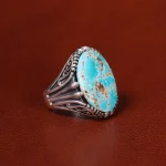 انگشتر فیروزه شجری مردانه کد 20422