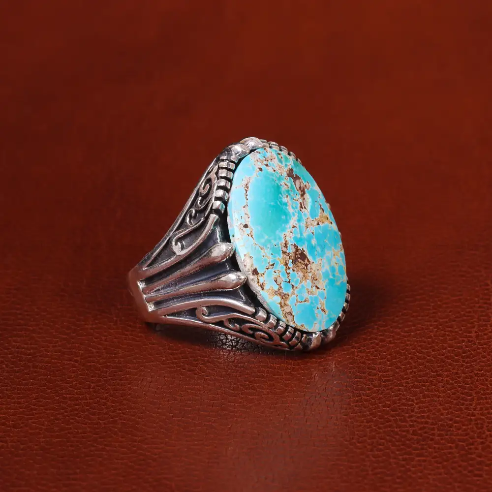 انگشتر فیروزه شجری مردانه کد 20422