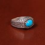 انگشتر فیروزه شجری مردانه کد 20431