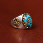 انگشتر فیروزه شجری مردانه کد 20441