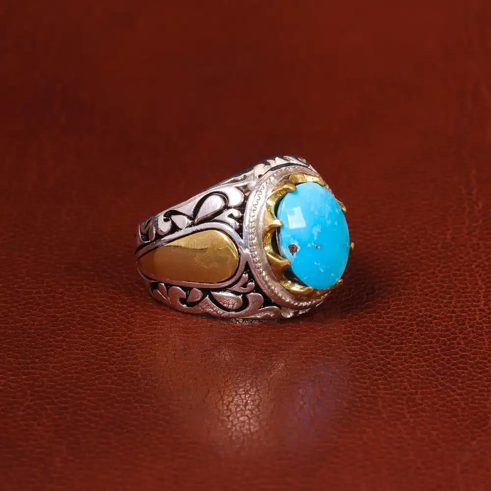 انگشتر فیروزه شجری مردانه کد 20445