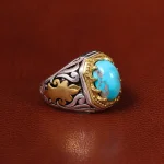 انگشتر فیروزه شجری مردانه کد 20446