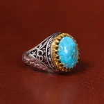 انگشتر فیروزه شجری مردانه کد 20449