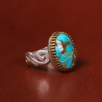 انگشتر فیروزه شجری مردانه کد 20452