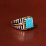 انگشتر فیروزه شجری مردانه کد 20456
