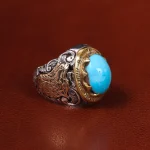 انگشتر فيروزه عجمی مردانه کد 20461