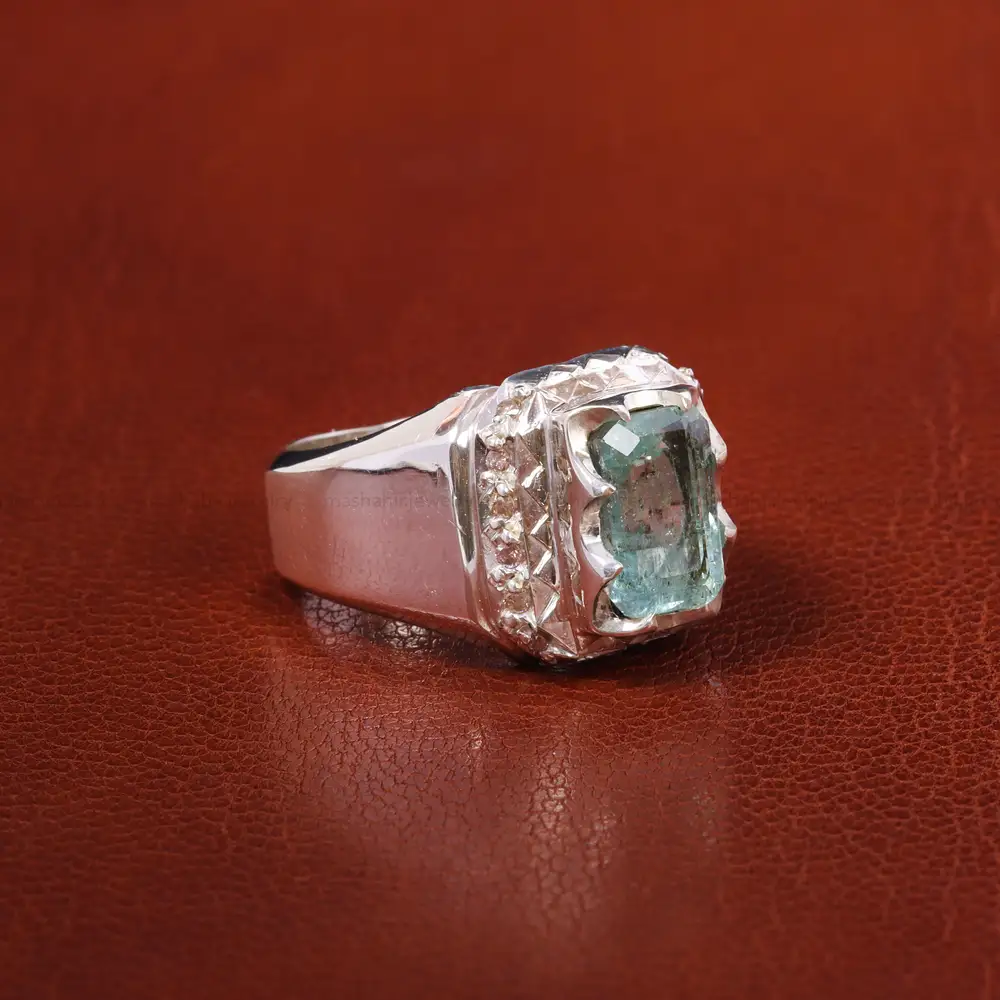 انگشتر آکوامارین مردانه کد 20474