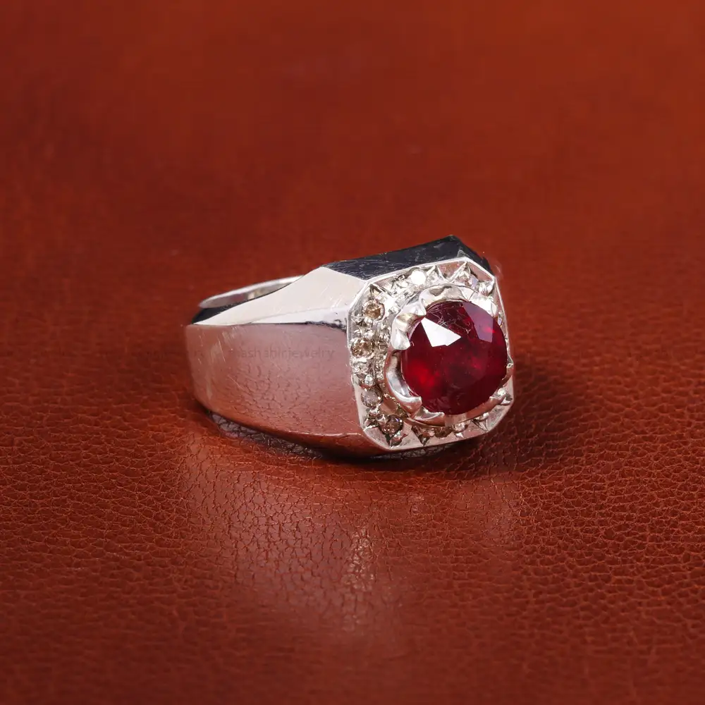 انگشتر یاقوت سرخ مردانه کد 20480