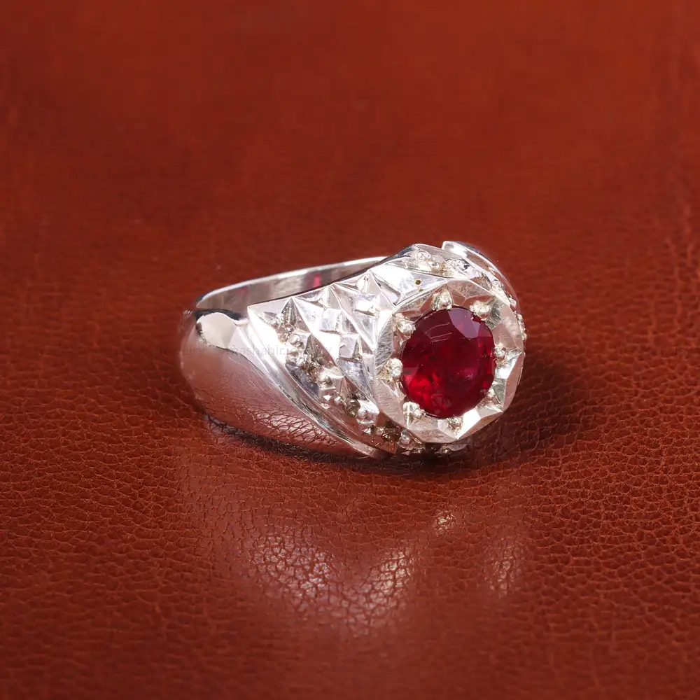 انگشتر یاقوت سرخ مردانه کد 20482