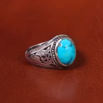 انگشتر فیروزه شجری مردانه کد 20491