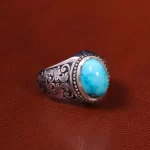 انگشتر فیروزه شجری مردانه کد 20496