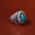 انگشتر فیروزه شجری مردانه کد 20497
