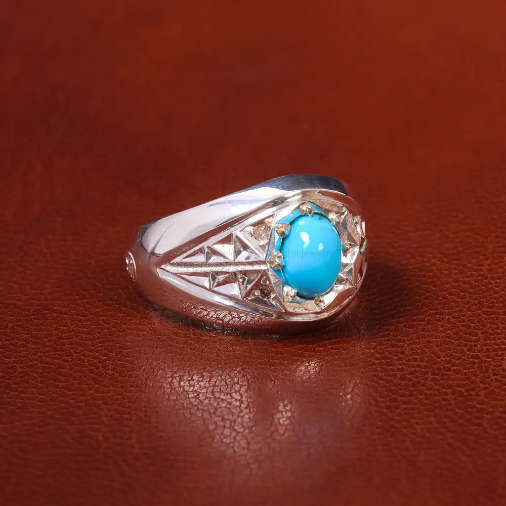 انگشتر فيروزه عجمی مردانه کد 20538