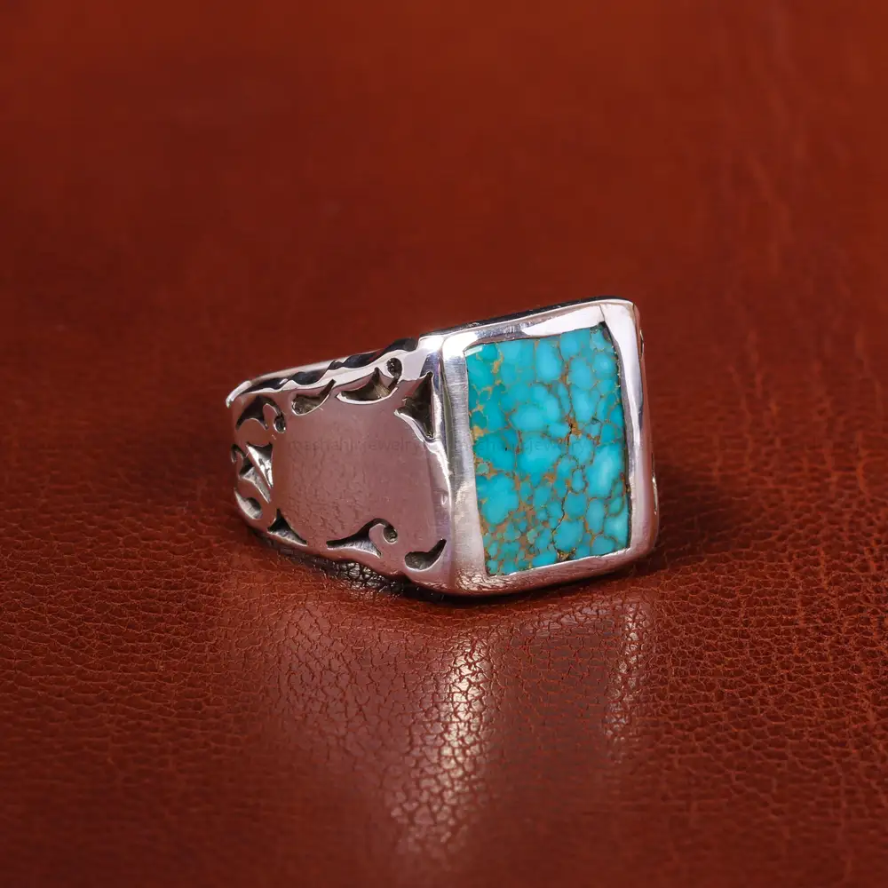 انگشتر فیروزه شجری مردانه کد 20540