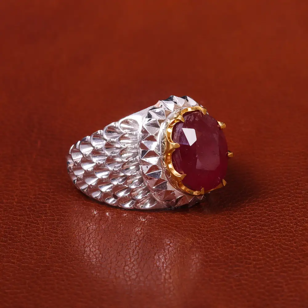 انگشتر یاقوت سرخ مردانه کد 20548