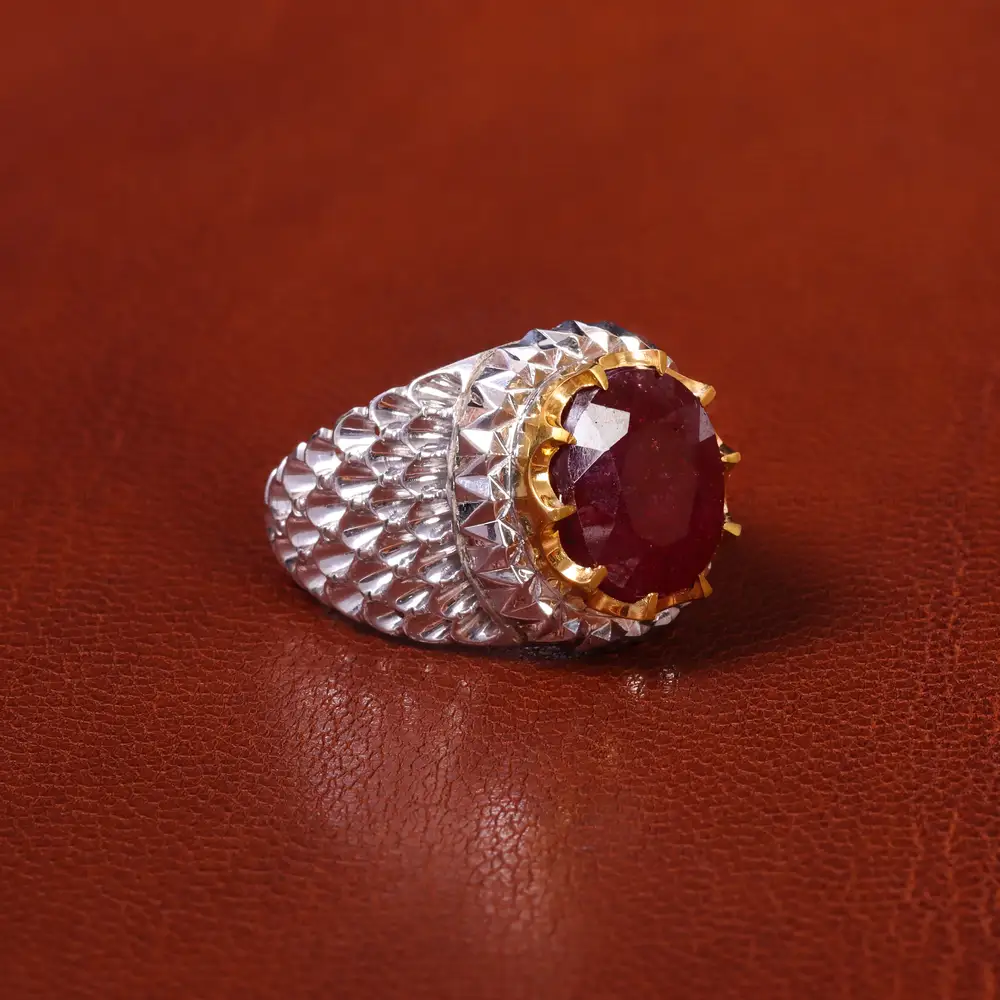 انگشتر یاقوت سرخ مردانه کد 20549