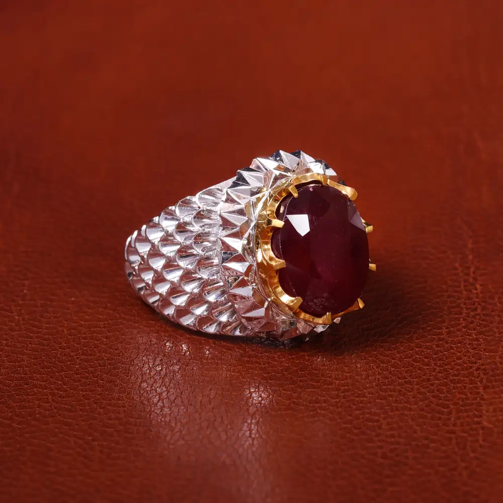 انگشتر یاقوت سرخ مردانه کد 20550