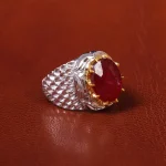 انگشتر یاقوت سرخ مردانه کد 20555