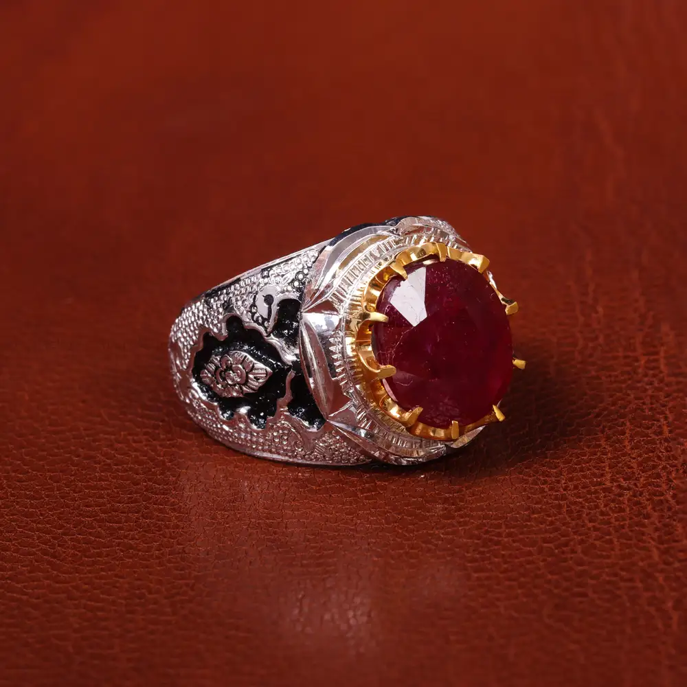 انگشتر یاقوت سرخ مردانه کد 20559