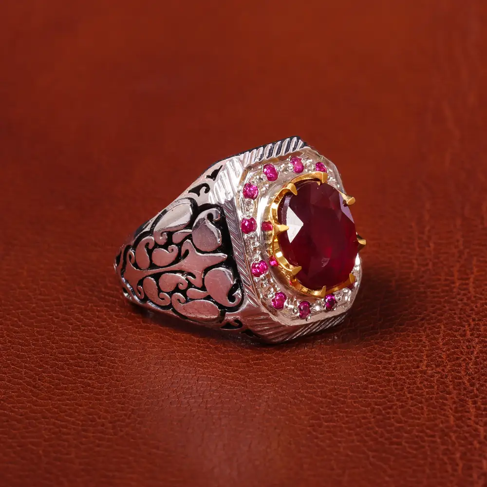 انگشتر یاقوت سرخ مردانه کد 20561