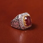 انگشتر یاقوت سرخ مردانه کد 20564