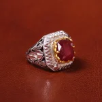 انگشتر یاقوت سرخ مردانه کد 20565