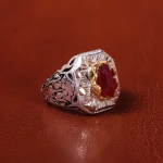 انگشتر یاقوت سرخ مردانه کد 20569