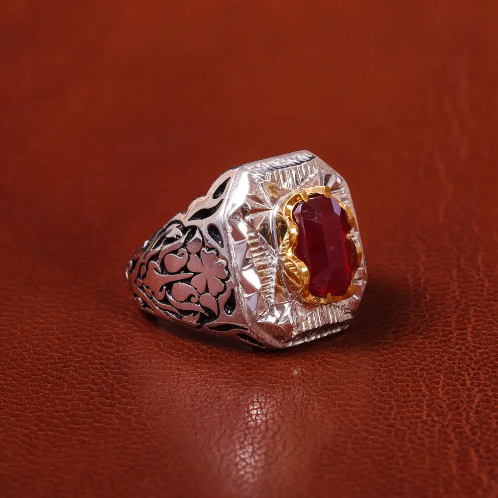 انگشتر یاقوت سرخ مردانه کد 20569