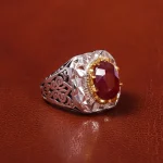 انگشتر یاقوت سرخ مردانه کد 20571