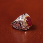 انگشتر یاقوت سرخ مردانه کد 20574