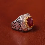 انگشتر یاقوت سرخ مردانه کد 20577