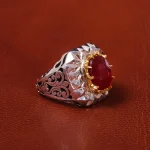 انگشتر یاقوت سرخ مردانه کد 20578