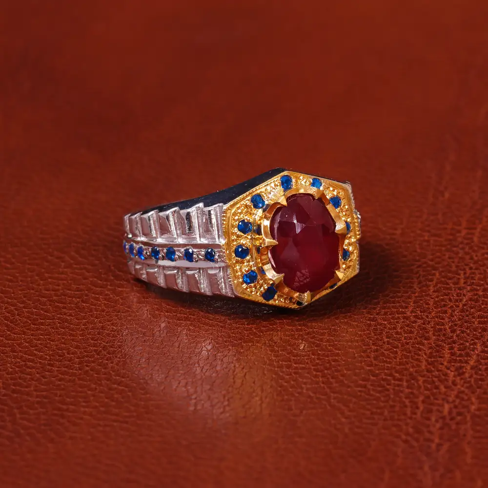 انگشتر یاقوت سرخ مردانه کد 20588