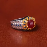 انگشتر یاقوت سرخ مردانه کد 20589