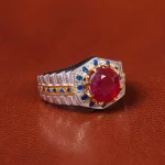 انگشتر یاقوت سرخ مردانه کد 20590