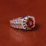 انگشتر یاقوت سرخ مردانه کد 20591