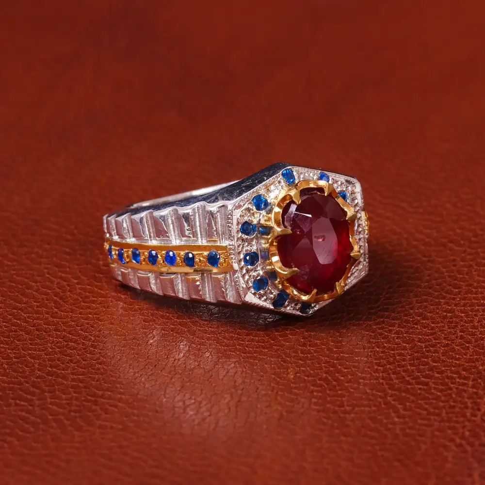 انگشتر یاقوت سرخ مردانه کد 20591