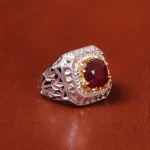 انگشتر یاقوت سرخ مردانه کد 20595