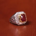 انگشتر یاقوت سرخ مردانه کد 20596