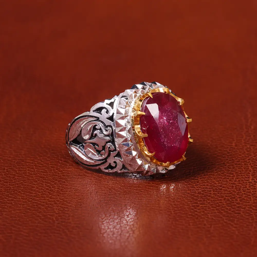 انگشتر یاقوت سرخ مردانه کد 20601