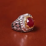 انگشتر یاقوت سرخ مردانه کد 20603